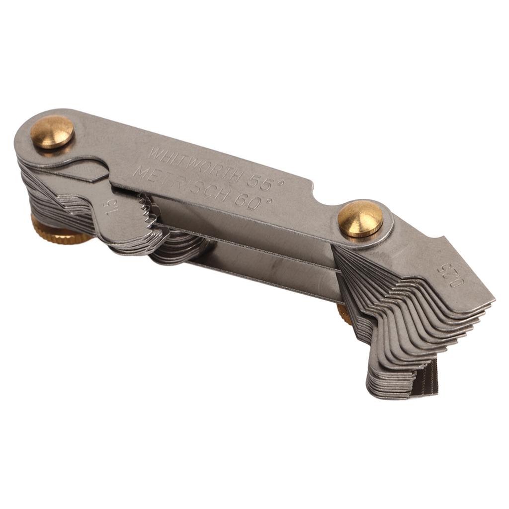 Измеритель резьбы 55 градусов 60 градусов 52 лезвия метрический имперский инструмент для измерения шага винта из нержавеющей стали