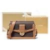 Michael Kors Mk Jessie Vintage Monogram Color Block Flap Letter Logo Leather Messenger Bag Women bags Acorn-Brown 30F9GI6L2B-252