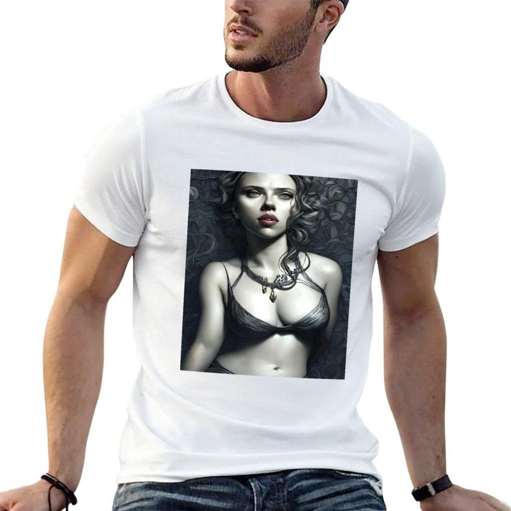 Scarlett Johansson Poster Tee American Actress Homage Tshirt Scarlett Johansson Fan Tees Johansson Retro s Sweater TShirt