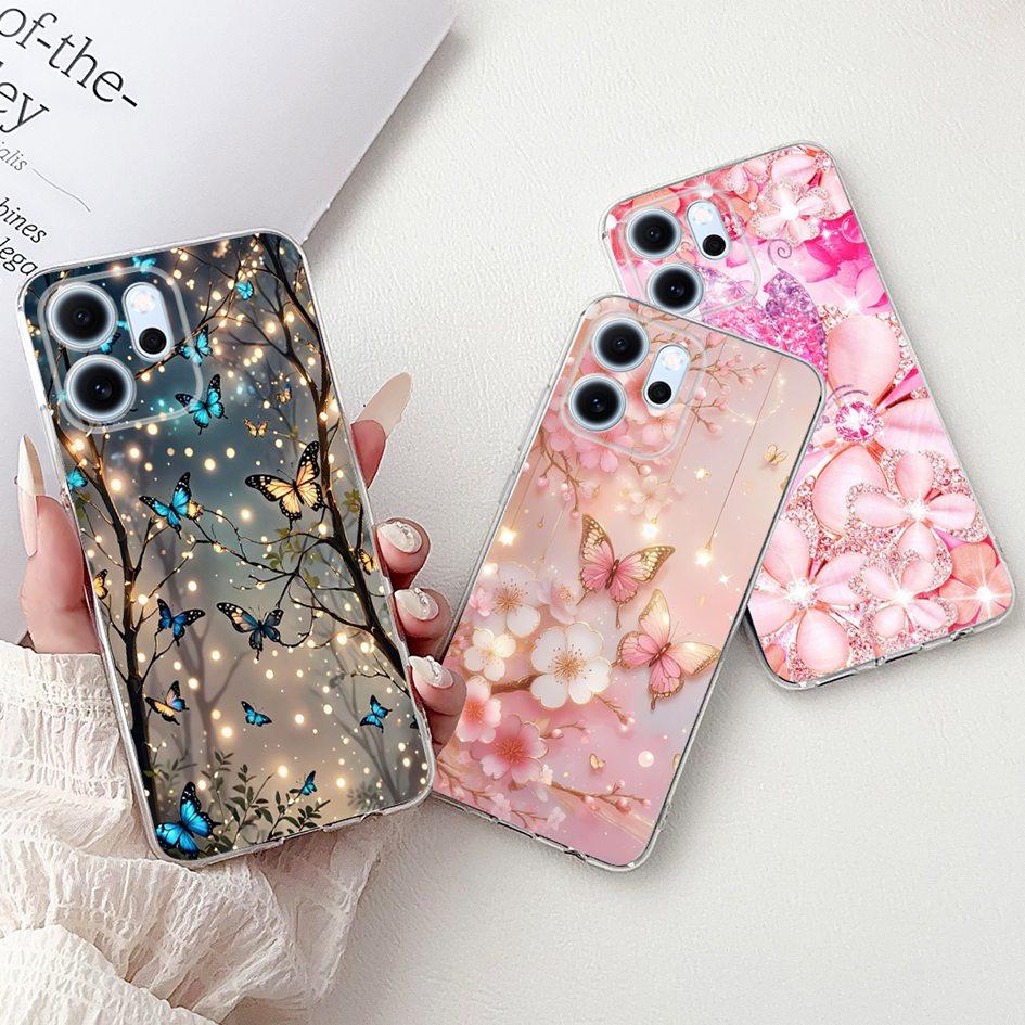 For Cover OPPO Reno 14F 2025 Case Reno14F Popular Bamboo Bowknot Soft Silicone Clear TPU Bumper For OPPO Reno14 F CPH2743 Shells