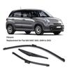 Wiper Blade Set Front Rear Windscreen Wiper Blade Rubber ABS Easy To Install Replacement for Fiat 500 500C 500L 2009-2023
