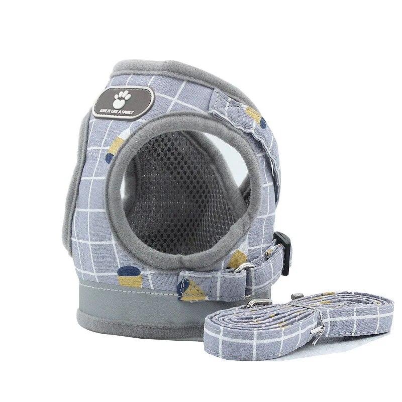 Breathable Mesh Small Dog Harness and Leash Set Puppy Cat Vest Harness Collar For Chihuahua Pug French Bulldog arnes perro