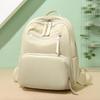 Women's Backpack Solid Color Student Schoolbag Travel Bag Commuter Large Capacity Backpack