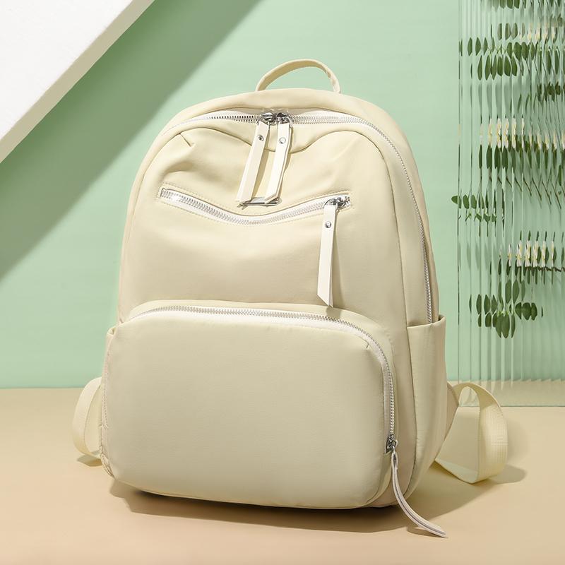 Women's Backpack Solid Color Student Schoolbag Travel Bag Commuter Large Capacity Backpack