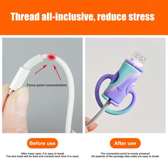 Защитный чехол для кабеля зарядного устройства Yousheng, силиконовый, с мультяшным дизайном, устойчивый к поломкам, износостойкий протектор для кабелей передачи данных