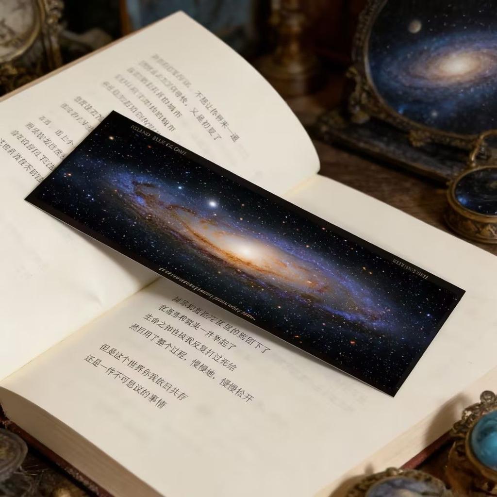 Aesthetic Galaxy Starry Sky Acrylic Film Bookmark Decorative Reading Page Marker Gift for Book Lovers