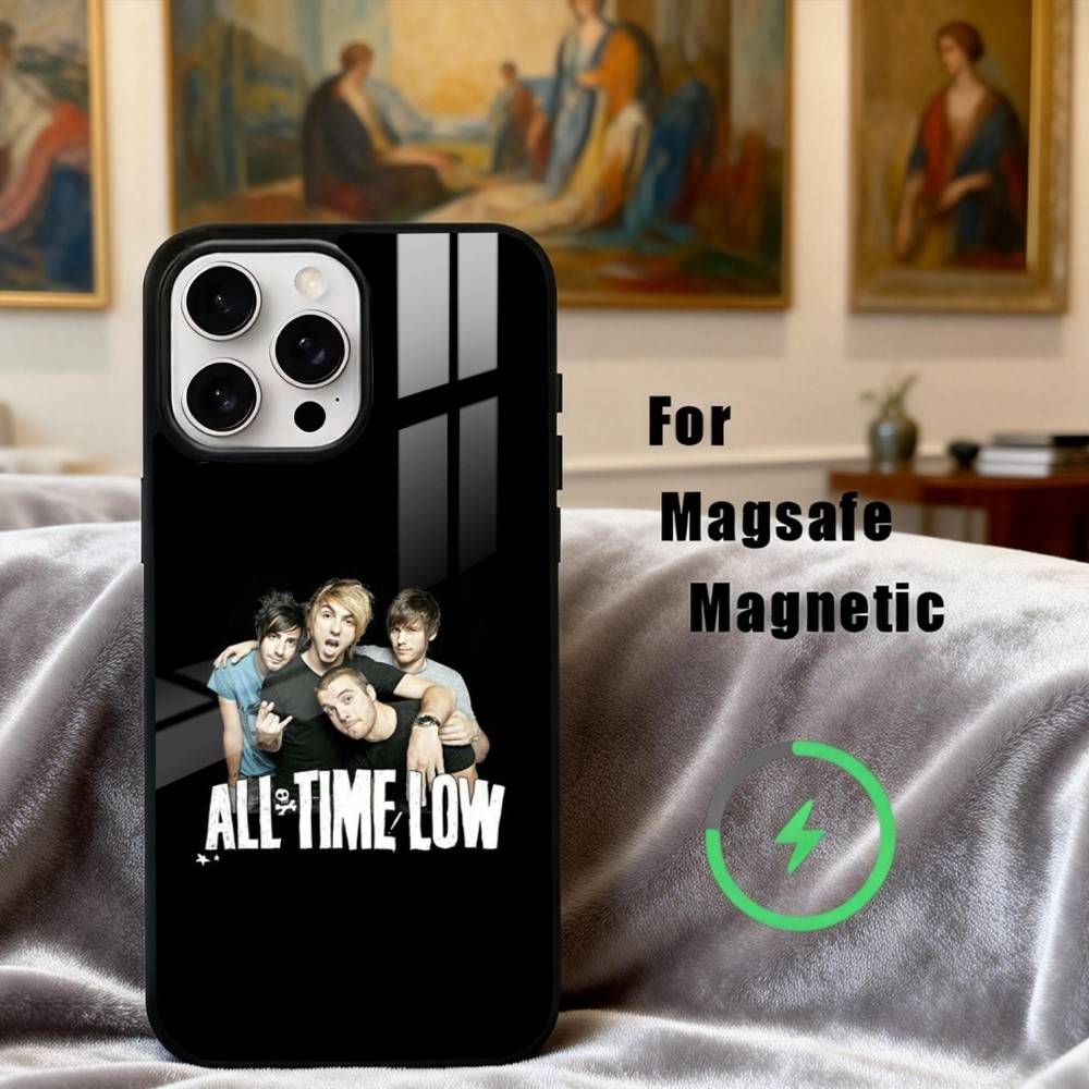 Панк A-All Time Low Чехол для телефона с изображением группы Для iPhone17,16,15,14,13,12,11 Plus,Pro Max Магнитный Для Magsafe Беспроводная зарядка