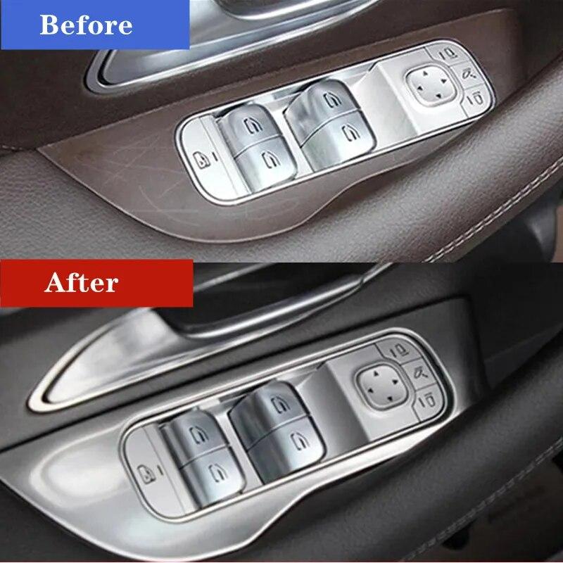 Car Window Lift Button Switch Frame Cover Trim For Mercedes Benz GLE GLS W167 X167 - Auto Interior Accessories