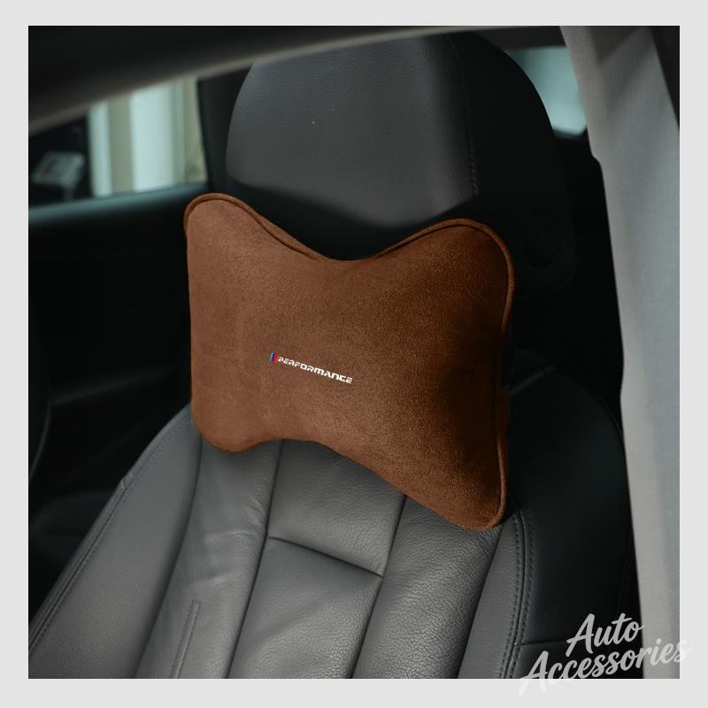 Suede Car Seat Neck Pillow Headrest Head Rest Relax Protection For Porsche Cayenne Cayman Panamera Macan Taycan Boxster stickers FU3