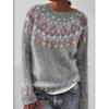 Women's Round Neck Color Blocked Loose and Fashionable Pullover Knitted Sweater for Autumn and Winter