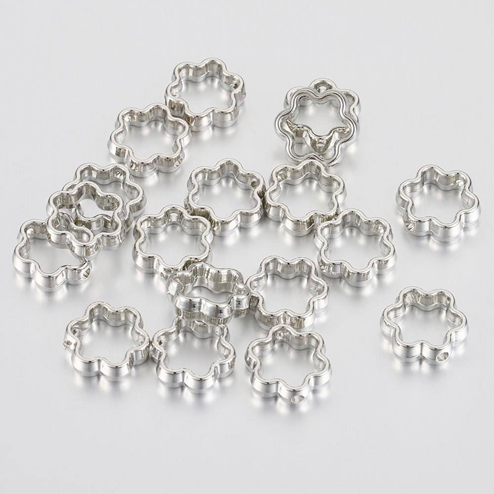 50pcs Two Hole CCB Flower Frame Spacer Beads DIY Necklace Bracelet Earrings Connectors Pendants Jewelry Accessories