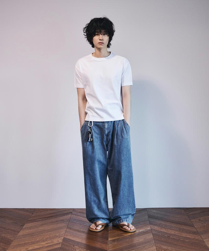 SIGNATURE All Day Cool Half-Banding Like Linen Denim Pants [Light Indigo]