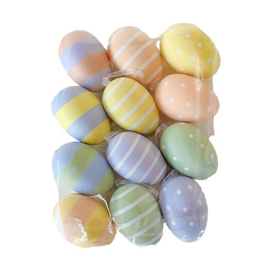 12 шт. Разноцветные пластиковые пасхальные яйца Сделай сам Игрушка для раскрашивания яиц для дома Детские занятия Принадлежности для пасхальной вечеринки