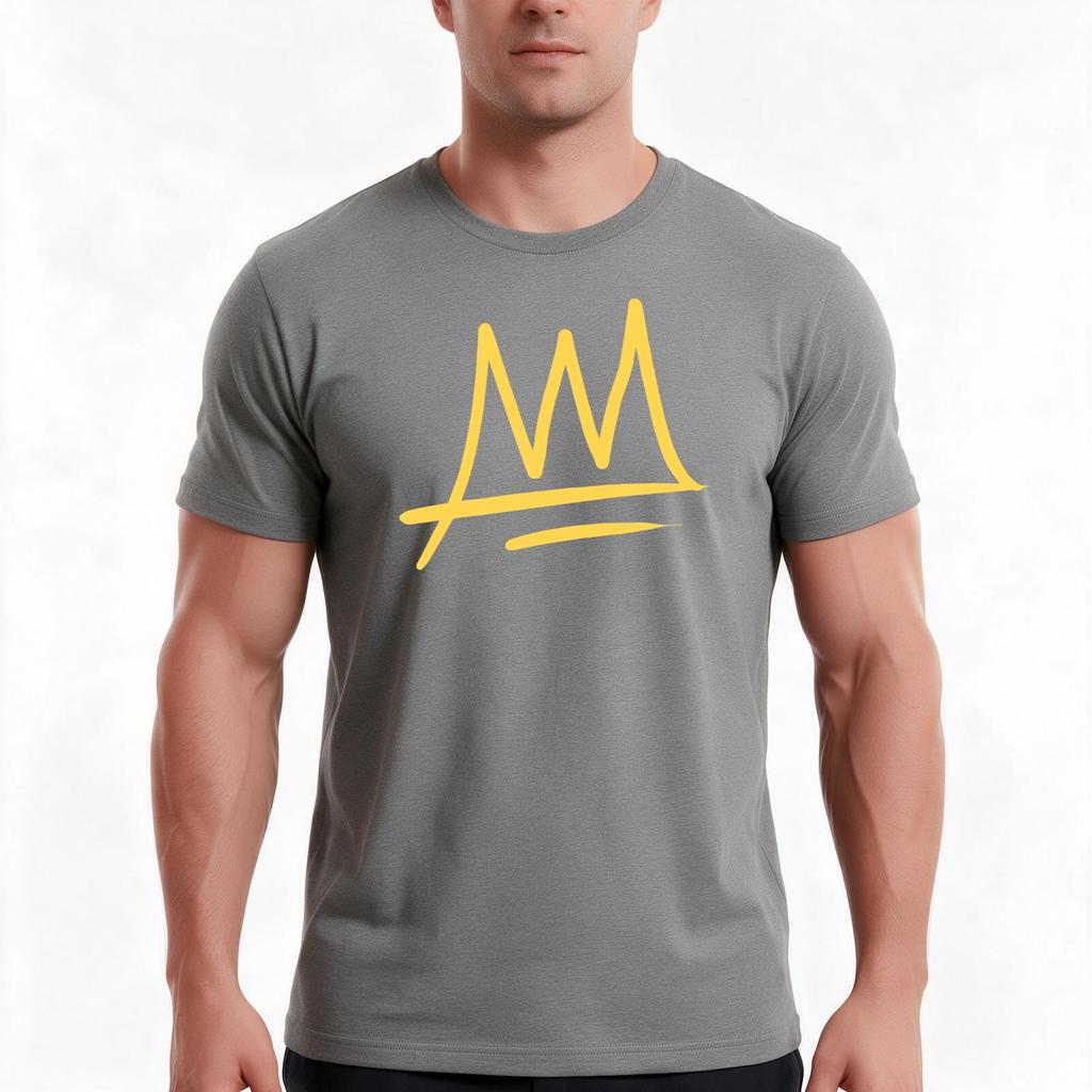 Crown Black Gold TShirt Summer Casual Cotton Tee Oversized Streetwear Tops Vintage Graphic Print Loose Fit Short Sleeve