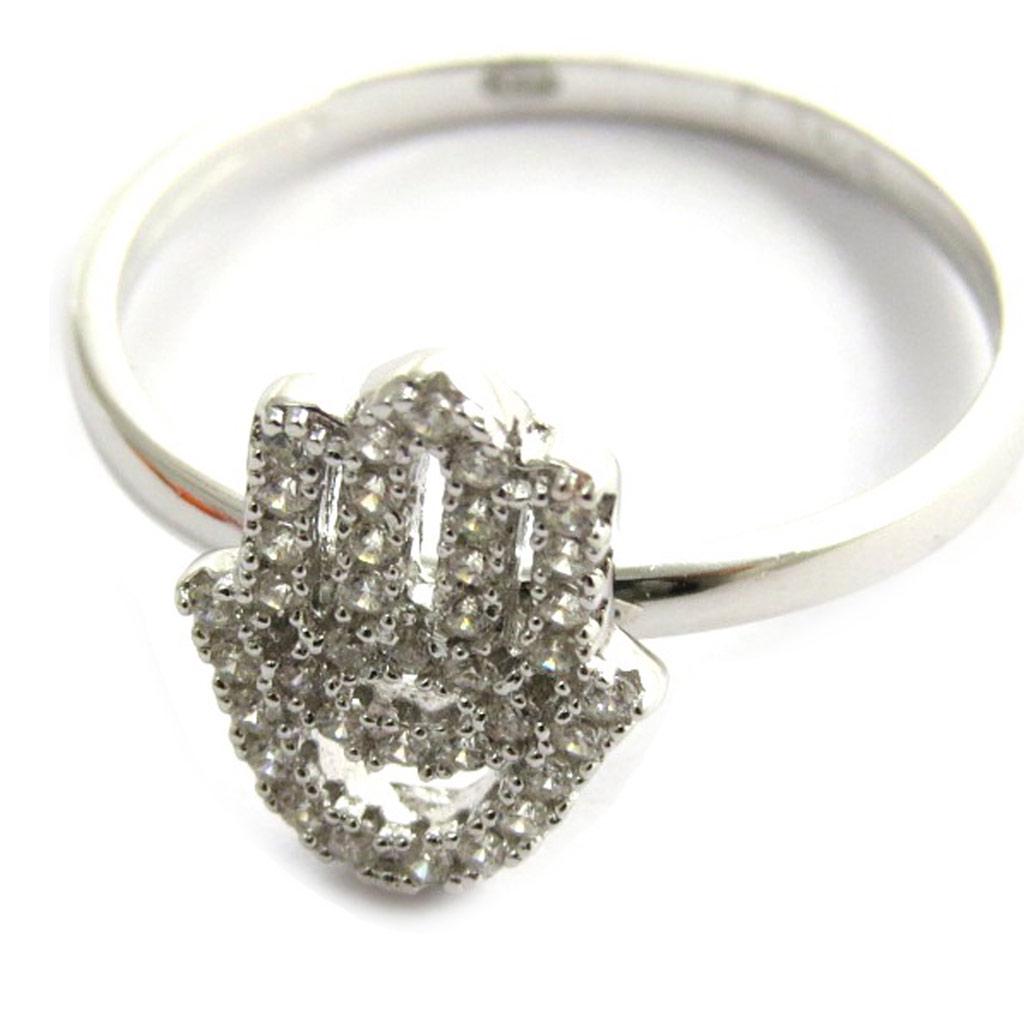 Серебряное кольцо 'Фатьма' белое