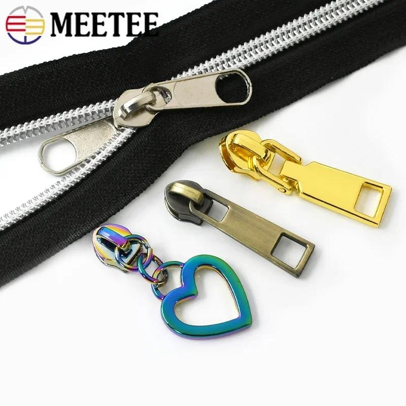 5-30 шт. Meetee 5# Нейлоновый пуллер для молнии Пуховики Сумки Молнии Слайдеры Одежда Молнии Головки Наборы для ремонта DIY Швейные аксессуары