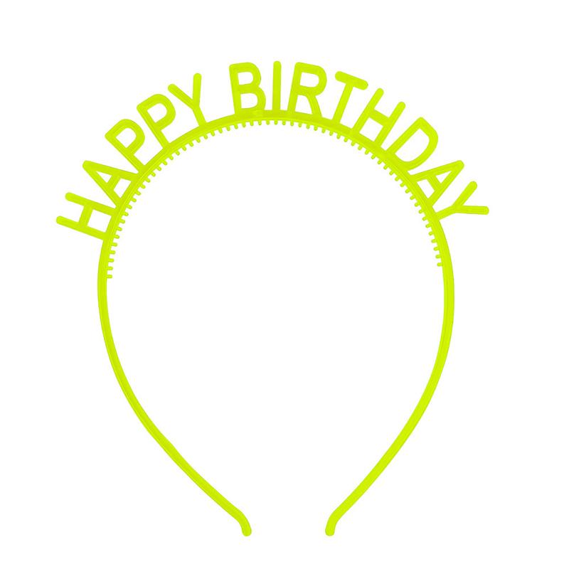 1 шт., новая флуоресцентная повязка для волос, светящаяся в темноте, повязка на голову с надписью «С Днем Рождения», светящаяся повязка на голову