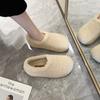 Модные женские модные тапочки баотоу Зимние новые с круглым носком с глубоким вырезом из замши на мягкой подошве Нескользящие удобные туфли на плоской подошве