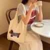 Korean Style Cartoon Animals Tote Bag Large Capacity Women's Armpit Bag Canvas Shoulder Bag  Female