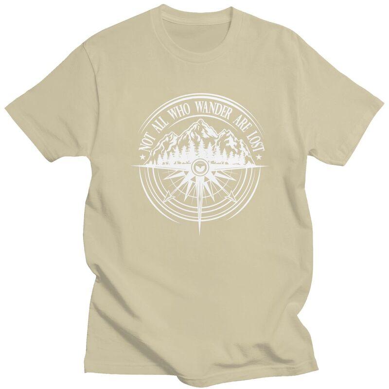 Custom Not All Who Wander Are Lost Mountain Compass T Shirt Men Short Sleeve 100 Cotton Tshirt Casual Tees Fashion Tshirts