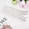6pcs Stainless Steel Tumbler Straws Replacement for 40oz Cup, Reble Metal Water Bottle Straws with Cleaning Brush Compatible with Owala Part