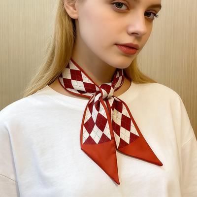 Узкие Сумки Шарфы для Женщин, Роскошный Шелковый Модный Шарф, Платок на Голову