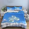 Glass Clover Ornament Set Bedding Set with 1 Duvet Cover 2 Pillowcases Single Double King Queen, Gift