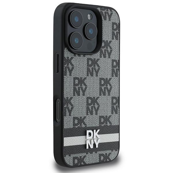 DKNY DKHCP16LPCPTSSK iPhone 16 Pro 6.3" black/black hardcase Checkered Pattern & Printed Stripes