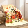 Ladybug And Floral Print Soft Flannel Blanket Cozy All-Season Throw for Bed Travel Camping Office And Living Room Decor Durable Po