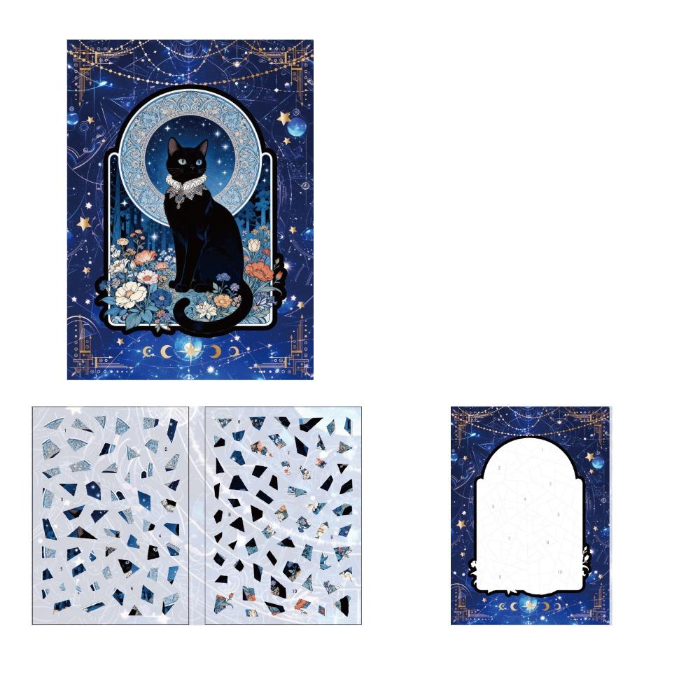 DIY Craft Scrapbook Hard Sticker Cute Black Cat Phone Water Bottle Decor Cardboard Bookmark Kawaii