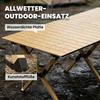 Camping Table 117 x 60 cm Aluminum Folding Table with Roll-up Tabletop Wood-look Carrying Bag Waterproof