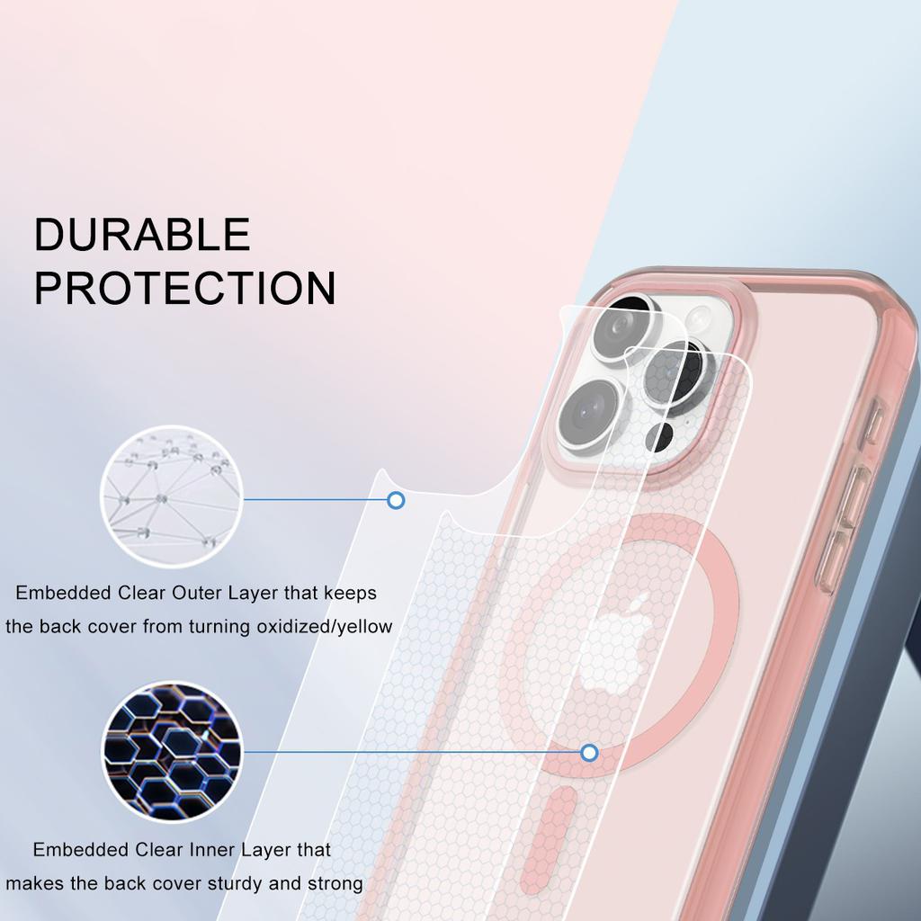 For iPhone 15 Pro Max Case Compatible with MagSafe PET Screen Film PC+TPU Cover