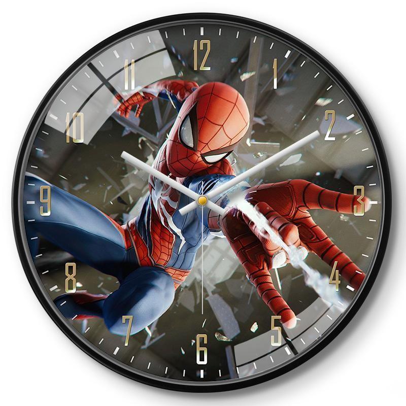 Marvel Captain America Iron Man Spider Man Pattern Wall Clock For Kids Room Decor