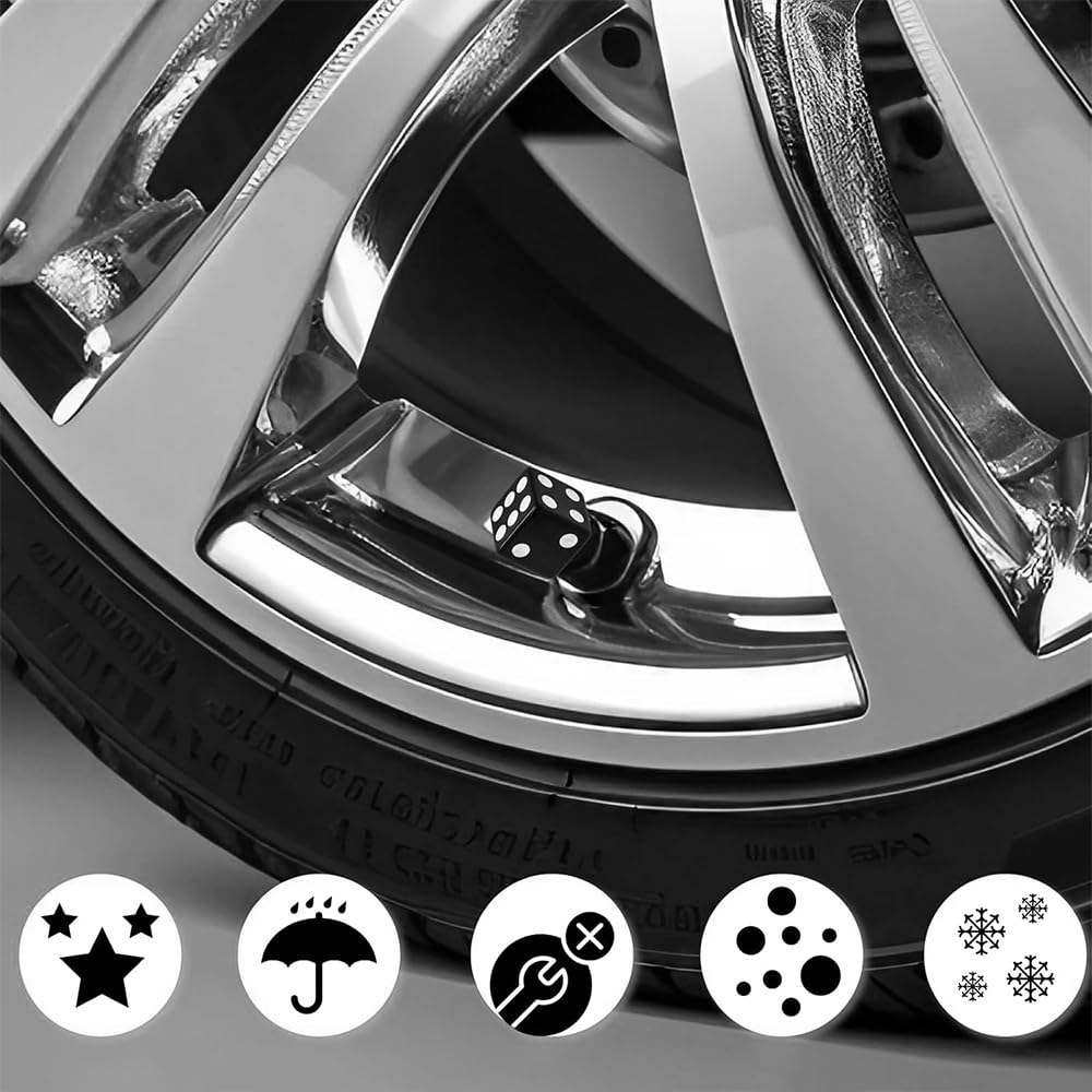 4pcs Car Tire Valves Aluminum Alloy Die Valve Cap Dust Cover Dust Cap Valve