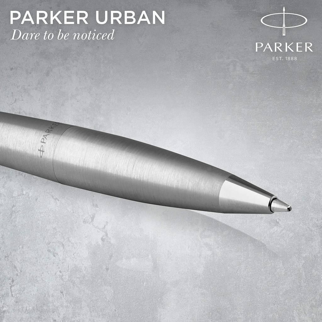 Шариковая ручка PARKER Urban Metro Metallic CT, среднее перо, на масляной основе, в подарочной коробке, официально импортирована, S0735900