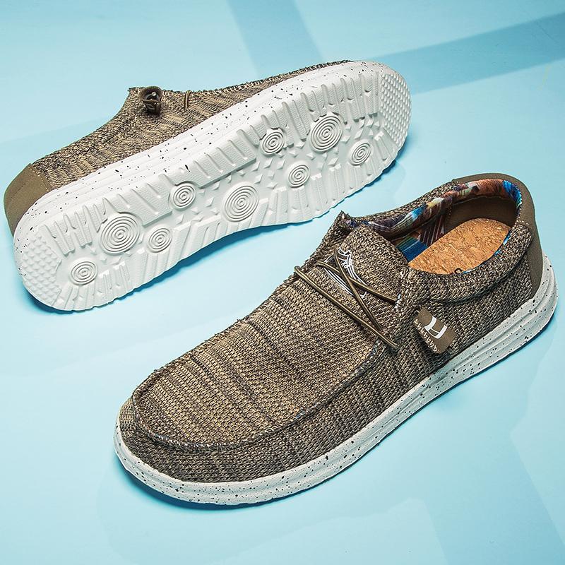 Большой размер, модная мужская парусиновая повседневная обувь, лоферы без шнуровки, обувь для вождения, мокасины, мужская обувь на плоской подошве