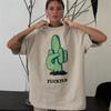 Футболка Hirsionsan Cactus Graphic Printed для женщин, лето, хлопчатобумажная ткань
