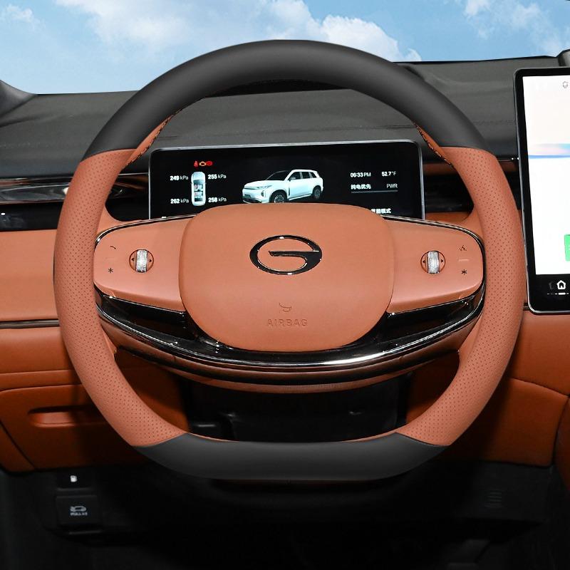 Для GAC Trumpchi S7 S9 2026 2026 Кожаная Накладка на Руль Автомобиля Ультратонкие Противоскользящие Накладки на Ручку Автомобиля Аксессуары для Интерьера