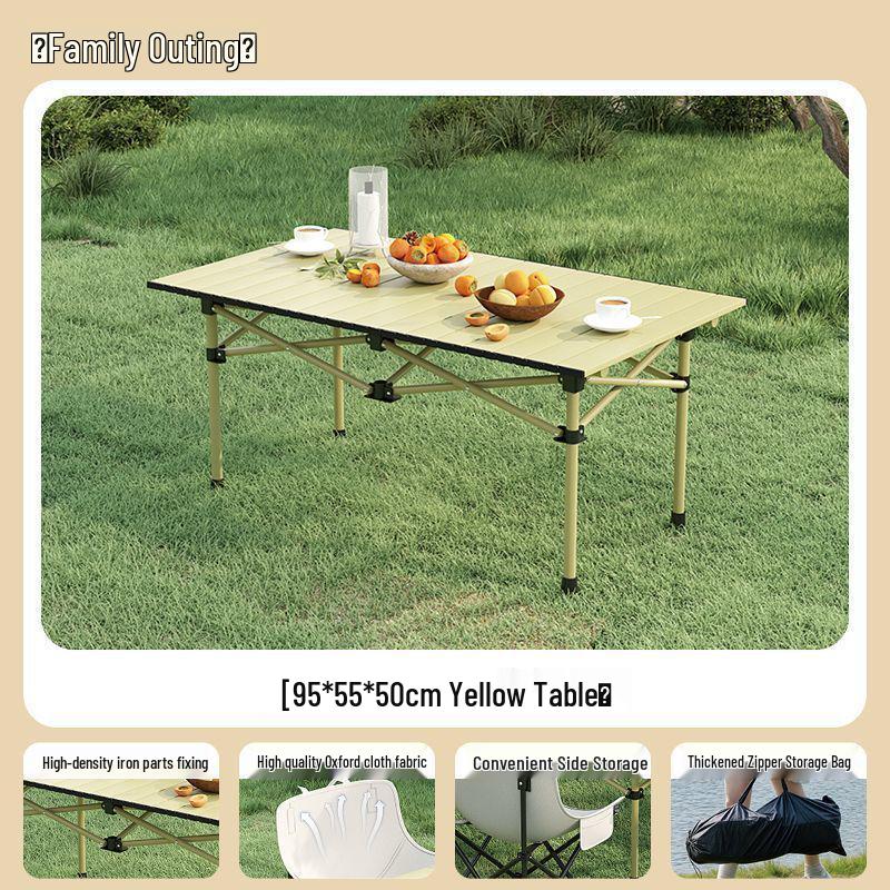 High-Back Portable Moon Chair and Folding Table Set for Camping and Picnic