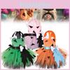 Милое Сумасшедшее Первобытное Хэллоуинское Платье-Костюм Для Детей, Изготовленное из Сетчатой Ткани, Для Девочек в Возрасте от 3 до 8 Лет в Ярких Оранжевом, Розовом и Зеленом Цветах