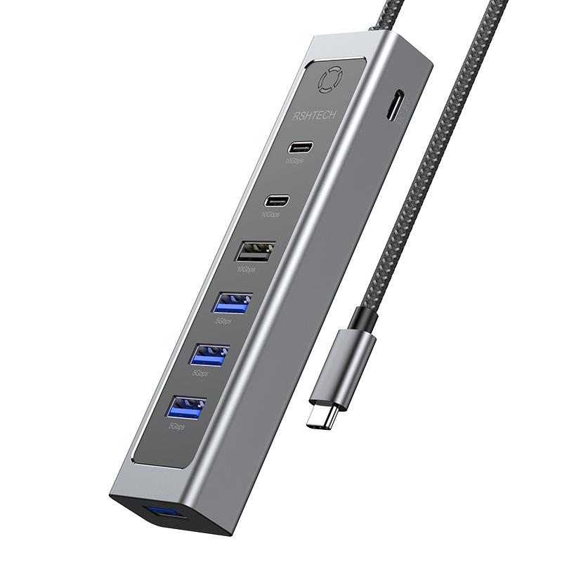 7-портовый USB-C док-станция-разветвитель: USB 3.2 Хаб для ноутбука 7-в-1 Адаптер