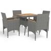 Day and Night - Day and Night Garden Furniture 5 Pieces Gray Synthetic Rattan and Acacia
