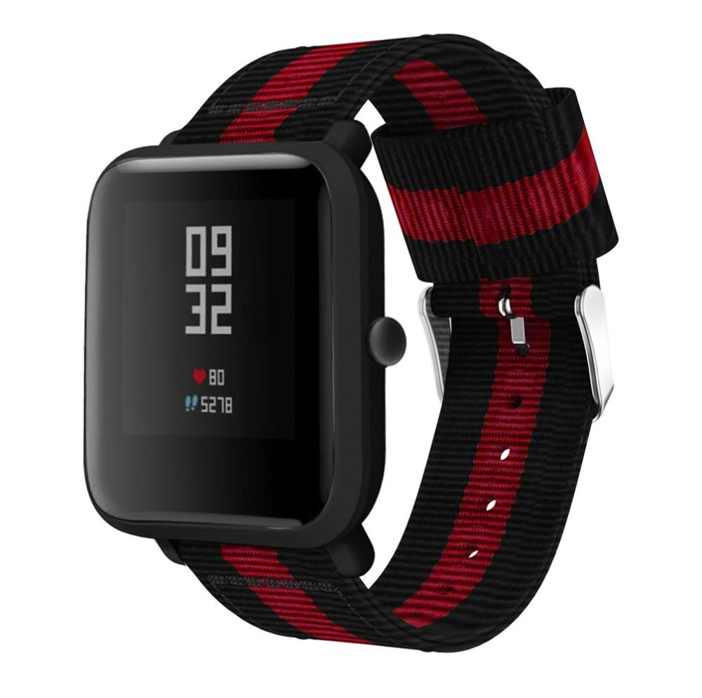 For Xiaomi Huami AMAZFIT Bip BIT PACE Lite Youth Smart Watch Wrist Bracelet Vertical Nylon Loop Strap 20mm Replace Watch Bands