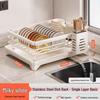 Stainless Steel Kitchen Dish Rack with Plate, Bowl, and Chopstick Holder