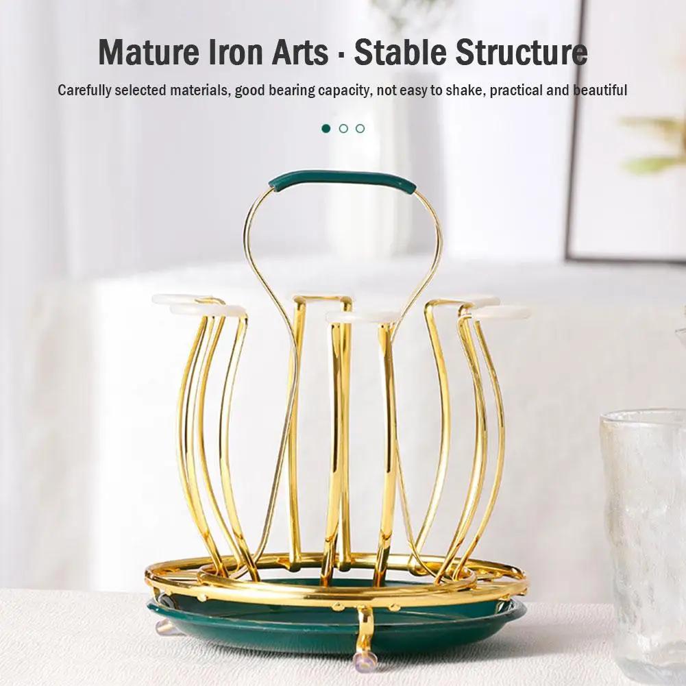 Подставка для слива из кованого железа, стеклянная керамическая кофейная кружка, сушилка для бутылок с водой, органайзер, подставка для кухонных принадлежностей