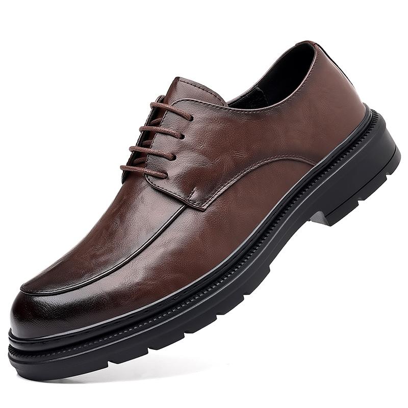 Классические мужские туфли, черные, коричневые, из натуральной кожи, оксфорды, деловые, на шнуровке, удобные, повседневные, нескользящие, для отдыха на природе
