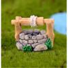 2 Pcs Antique Arch Well Model Resin DIY Garden Miniatures Decorations Vintage House Water Well Fairy Garden Party Ornament