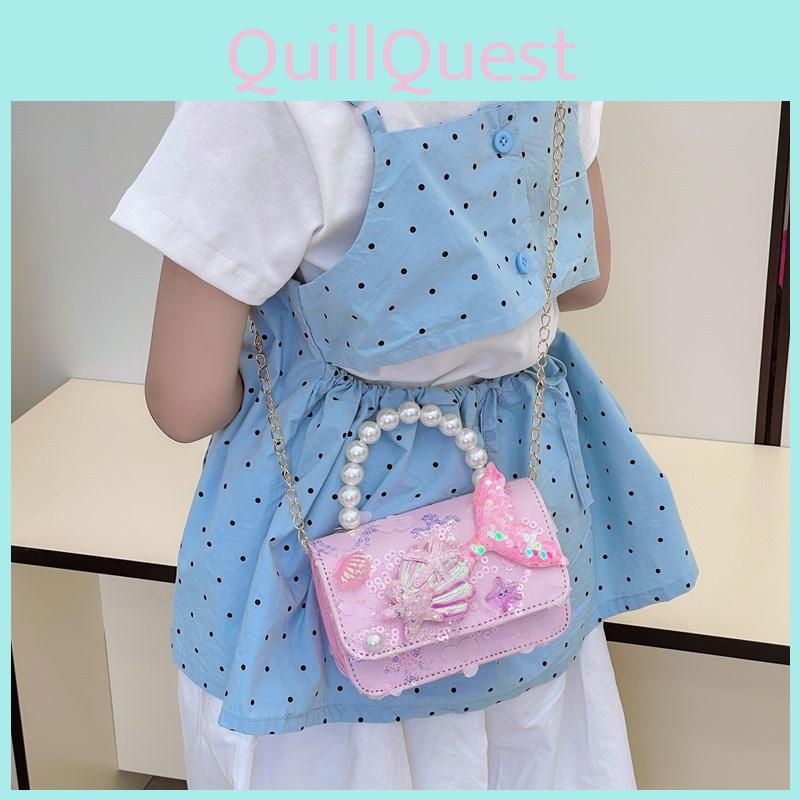 Frozen Pattern Snowflake Childrens Small Crossbody Bag With Material Sequin