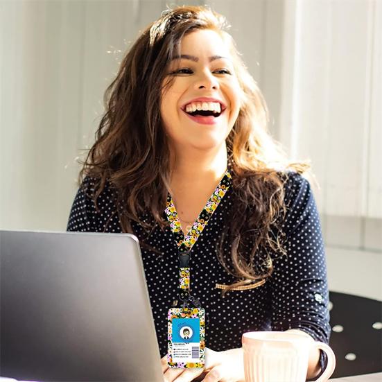 Держатель для удостоверения личности с ремешком для учителя, вертикальный брелок для бейджа и брелок для медсестры, учителя, сотрудника службы безопасности