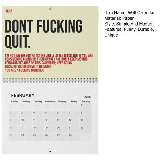 Настенный календарь 2025 года Ваш потрясающий мотивирующий календарь Ежемесячный органайзер Ежедневная вдохновляющая заметка о планировании